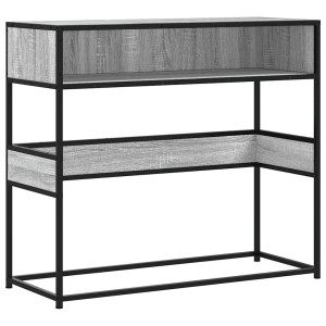 Mesa consola madera de ingeniería gris Sonoma 90x35x80 cm H