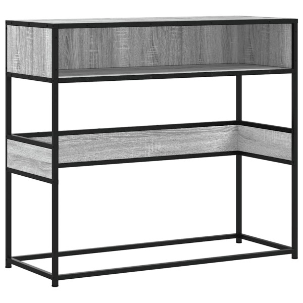 Mesa consola madera de ingeniería gris Sonoma 90x35x80 cm M 2