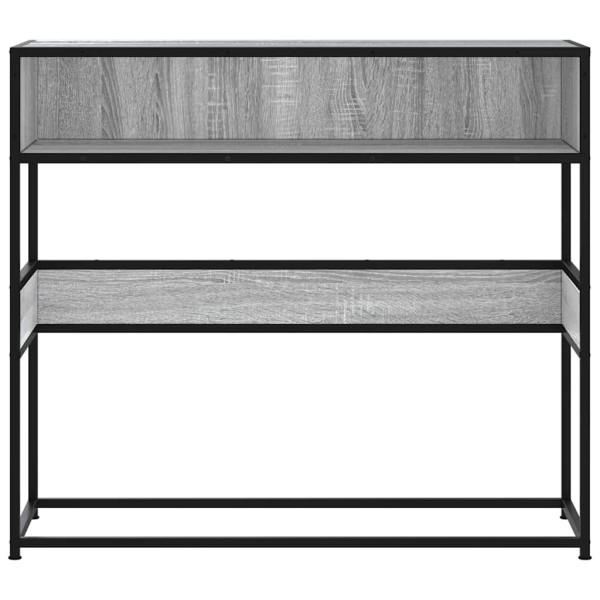 Mesa consola madera de ingeniería gris Sonoma 90x35x80 cm M 4