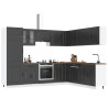 Mueble de cocina Kalmar negra 14 piezas madera contrachapada 1
