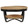 Mesa de centro de madera maciza áspera de mango 65x32 cm 3