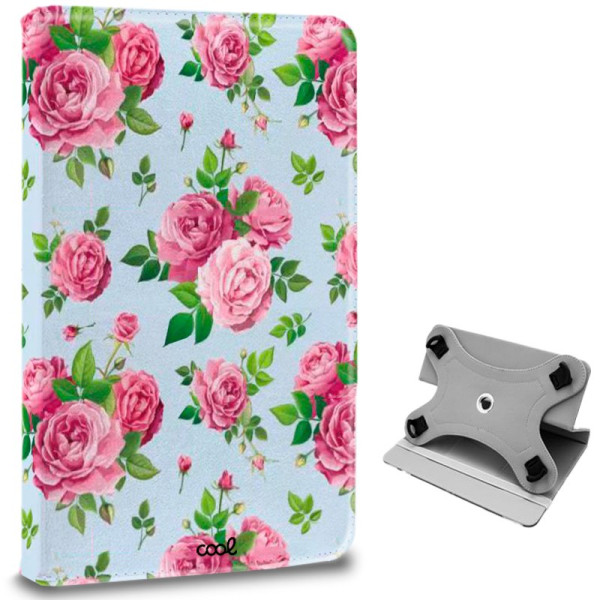 Funda COOL Ebook / Tablet Universal 9.7 - 11 pulg Polipiel Rosas (Panorámica) D