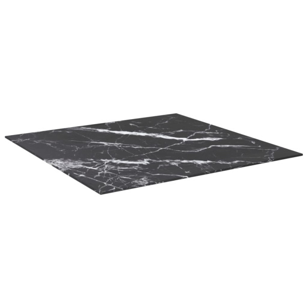 Tablero mesa diseño mármol vidrio templado negro 80x80 cm 6 mm M 2