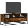 Mueble TV metal y madera ingeniería roble ahumado 100x34.5x40cm 1