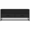 Mueble de TV madera de ingeniería y metal negro 100x34.5x40 cm 4