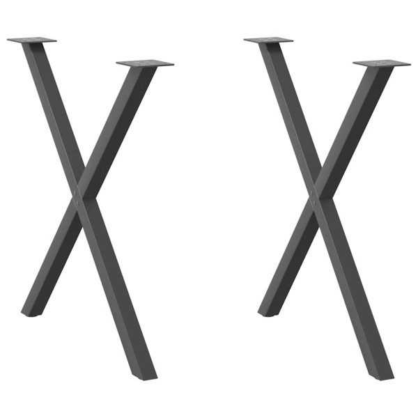 Patas para mesa de comedor en forma de X 2 uds antracita acero D