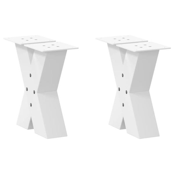 Patas de mesa de centro forma X 2uds acero blanco 30x(30-31) cm D