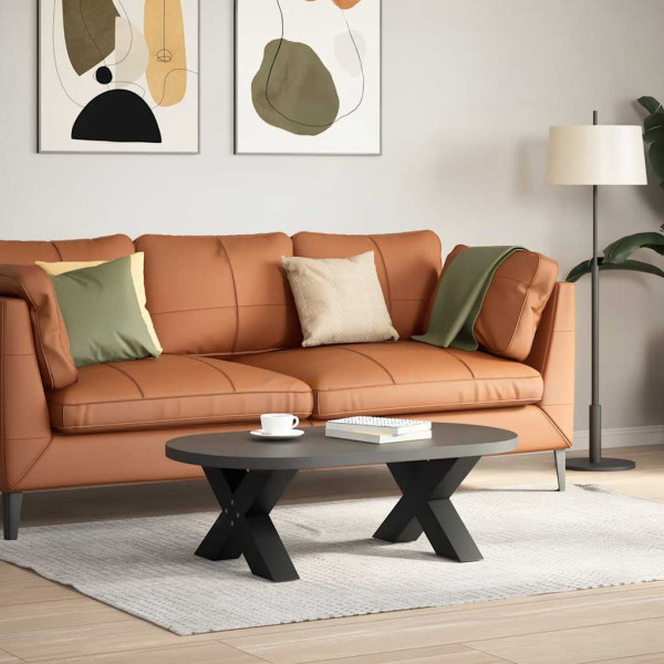 Patas de mesa de centro forma X 2uds acero negro 50x(30-31) cm M 2