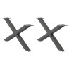 Pés para mesa de centro em formato de X. 2 peças. antracite. 70x(30-31) cm. aço 1