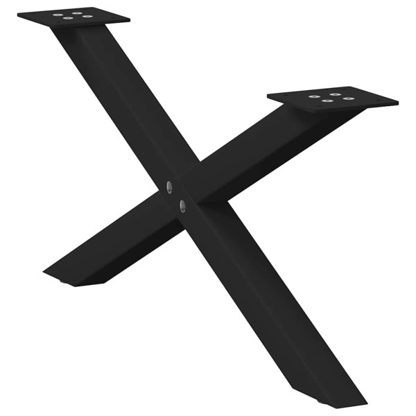 Patas de mesa de centro forma X 2uds acero negro 70x(30-31) cm M 4