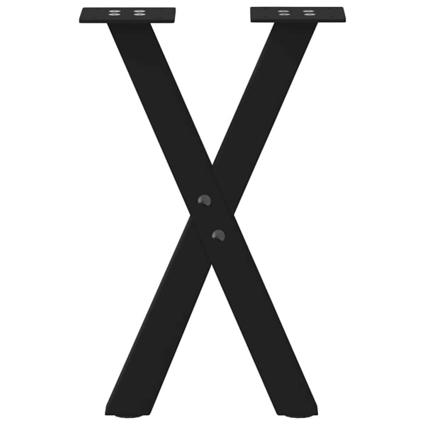 Pés para mesa de centro em formato de X. 2 peças. preto. 38x(42-43) cm. aço M 5