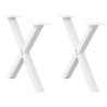 Patas de mesa de centro forma X 2uds acero blanco 60x(42-43) cm 1