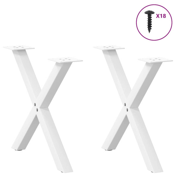 Pés para mesa de centro em formato de X. 2 peças. branco. 60x (42-43) cm. aço M 3