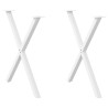 Pernas de mesa de jantar em formato de X 2 peças aço branco 1