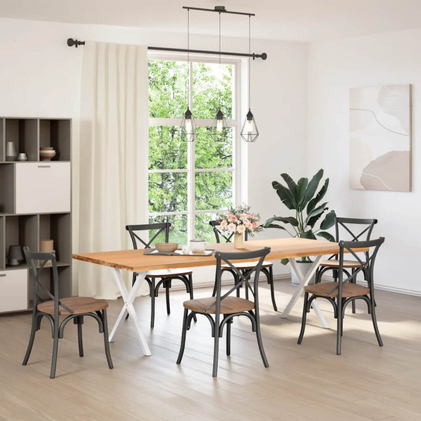 Patas para mesa de comedor en forma de X 2 uds acero blanco M 2