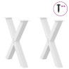 Patas para mesa de comedor en forma de X 2 uds acero blanco 3