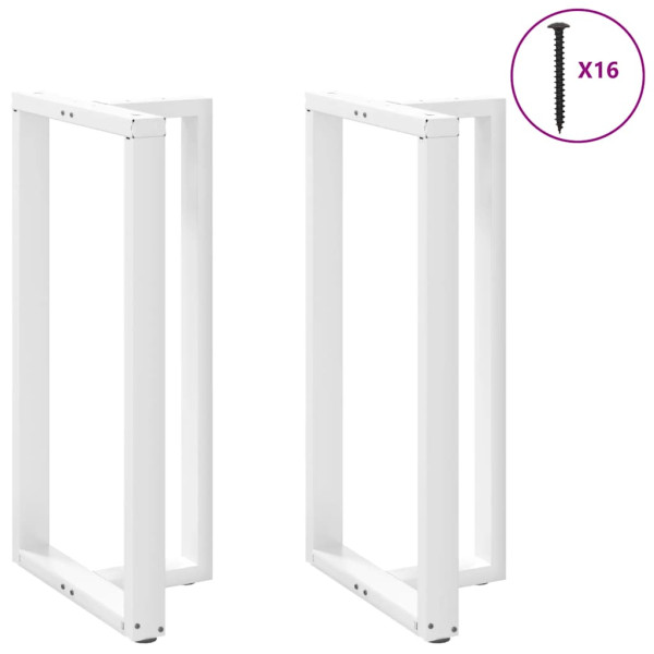Patas de mesa bar forma T 2 uds acero blanco 60x35x(111-112) cm M 3