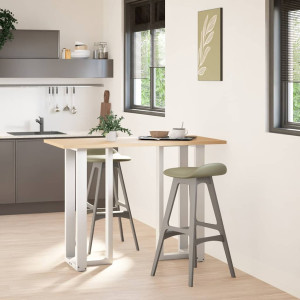 Patas de mesa bar forma T 2 uds acero blanco 50x35x(101-102) cm H