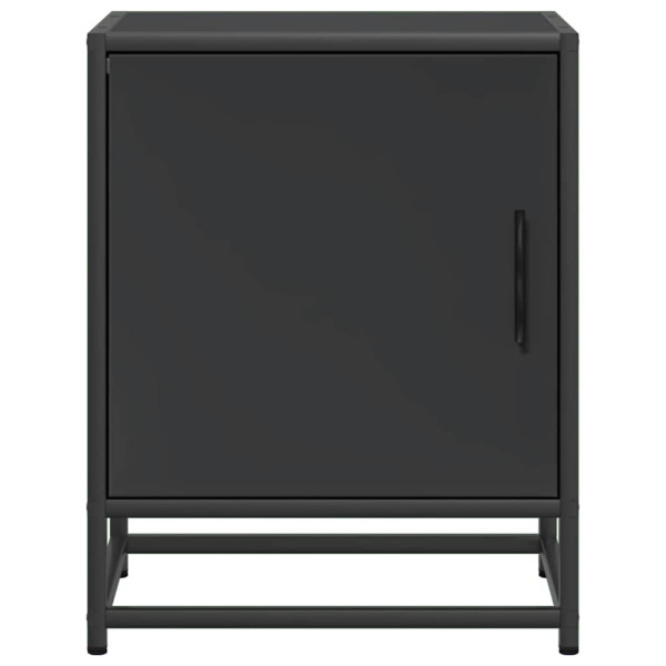 Mesitas de noche 2uds madera ingeniería negro 40x31x50 cm metal M 5