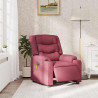 Sillón de masaje reclinable eléctrico tela rojo tinto 2