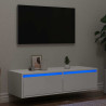 Móvel de TV com luzes LED 100X35.5x25 cm branco 1