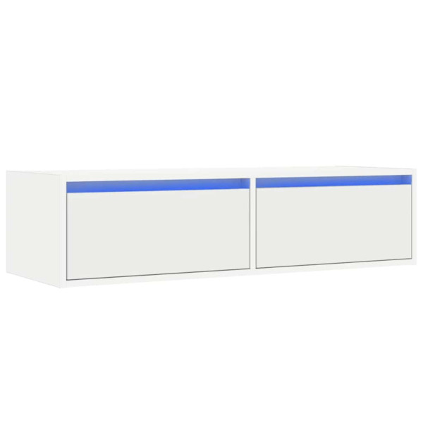 Mueble de TV con luces LED blanco 100X35.5x25 cm M 3