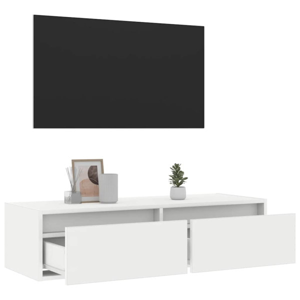 Mueble de TV con luces LED blanco 100X35.5x25 cm M 5