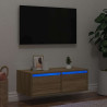Mueble de TV con luces LED roble sonoma 75x35.5x25 cm 1