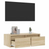 Mueble de TV con luces LED roble sonoma 75x35.5x25 cm 5