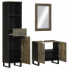 Conjunto de muebles de baño 3 piezas madera maciza mango negro 5