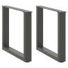 Patas para mesa de centro en forma de U 2 uds antracita acero 1
