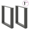 Patas para mesa de centro en forma de U 2 uds antracita acero 3