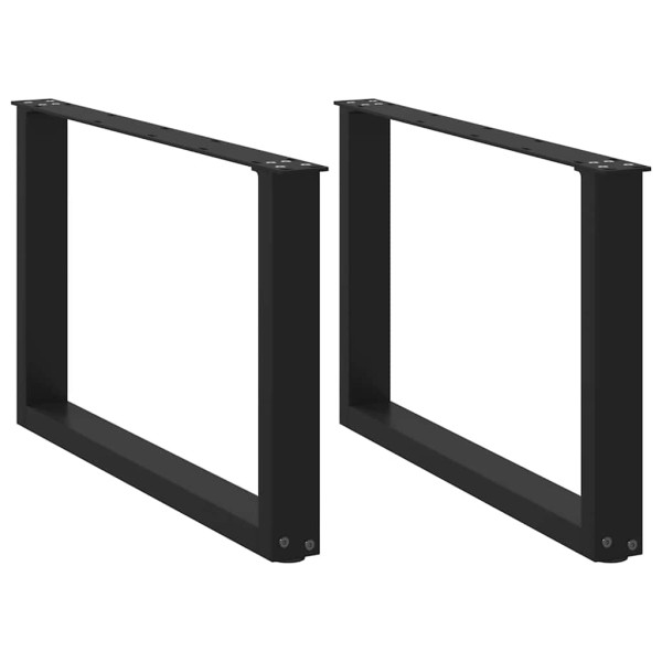 Patas de mesa de centro forma U 2uds acero negro 70x(42-43) cm D
