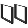 Pés para mesa de centro em formato de U. 2 peças. preto. 70x (42-43) cm. aço 1
