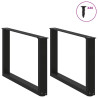 Pés para mesa de centro em formato de U. 2 peças. preto. 70x (42-43) cm. aço 3
