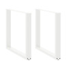 Patas de mesa de centro forma U 2uds acero blanco 90x(72-73) cm 1