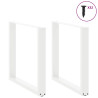 Tabela central pernas forma U 2uds aço branco 90x (72-73) cm 3