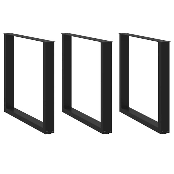 Patas para mesa centro forma U 3 uds acero negro 90x(72-73) cm D