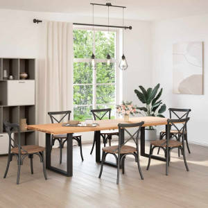 Pés para mesa de jantar em formato de U. 3 peças. preto. 90x(72-73) cm. aço H