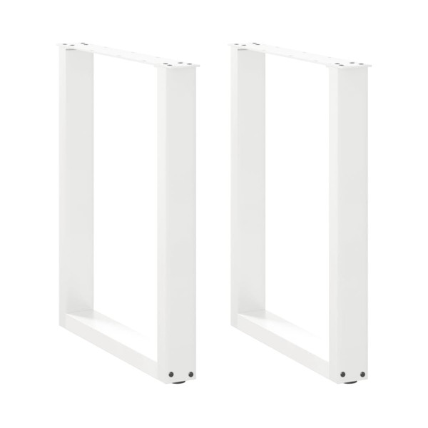 Patas de mesa de centro forma U 2uds acero blanco 70x(72-73) cm D