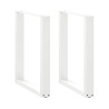 Patas de mesa de centro forma U 2uds acero blanco 70x(72-73) cm 1