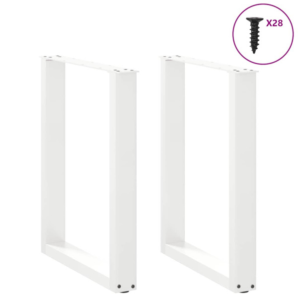 Patas de mesa de centro forma U 2uds acero blanco 70x(72-73) cm M 3