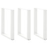 Pés de mesa de jantar em forma de U. 3 peças. branco. 70 x (72-73) cm. aço 1