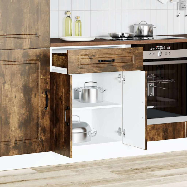Mueble bajo de cocina Kalmar de madera ingeniería roble ahumado M 3