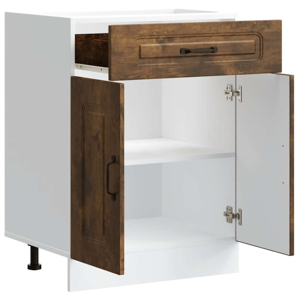 Mueble bajo de cocina Kalmar de madera ingeniería roble ahumado M 5