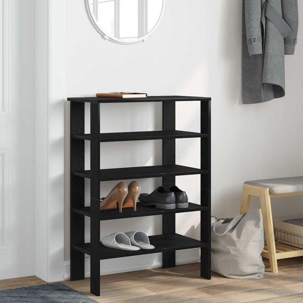 Mueble zapatero madera contrachapada negro 61x32x87.5 cm M 3