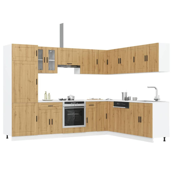 Mueble de cocina Porto 14 piezas artesanal roble D