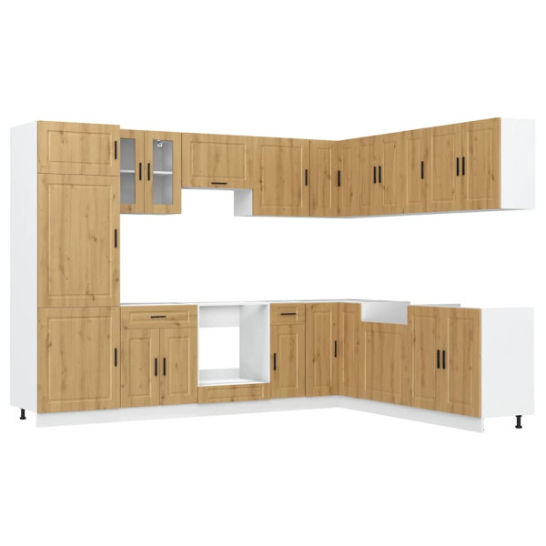 Mueble de cocina Porto 14 piezas artesanal roble M 2