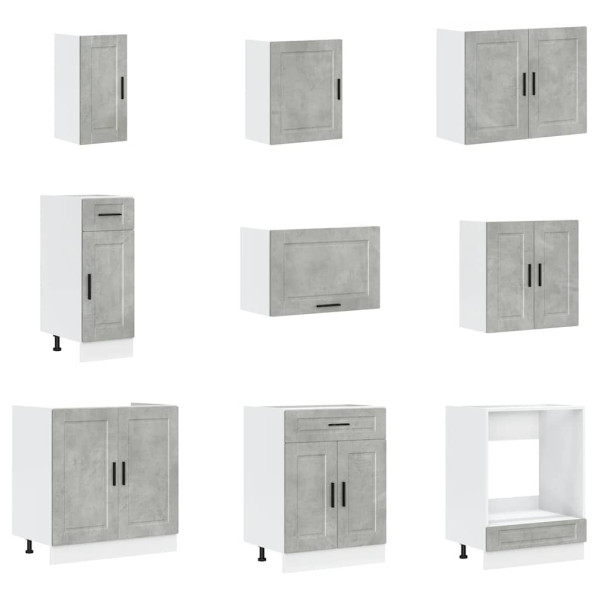Mueble cocina Porto gris hormigón 14 pzas madera contrachapada M 4