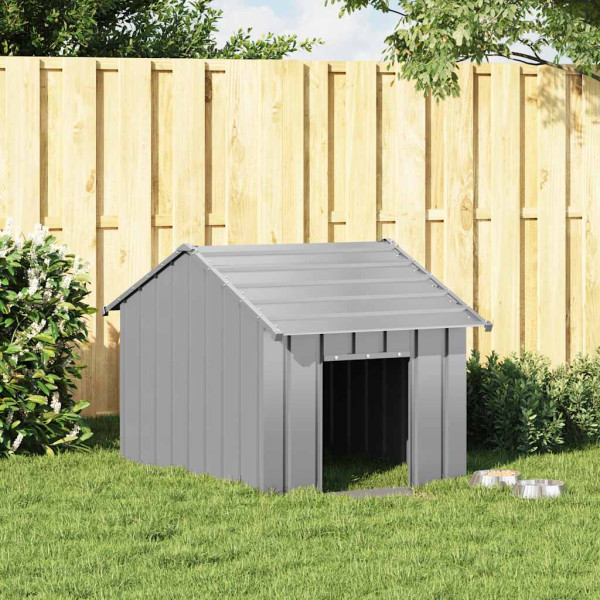 Caseta para perros con techo acero galvanizado 83x130x85 cm M 2